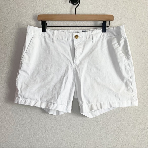 Old Navy White Cotton Blend Shorts Size 12 - Picture 2 of 8